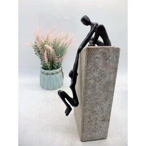 Industrial Abstract Cast Iron Art Sculpture Couple Man Lifting Woman Ledge Gift